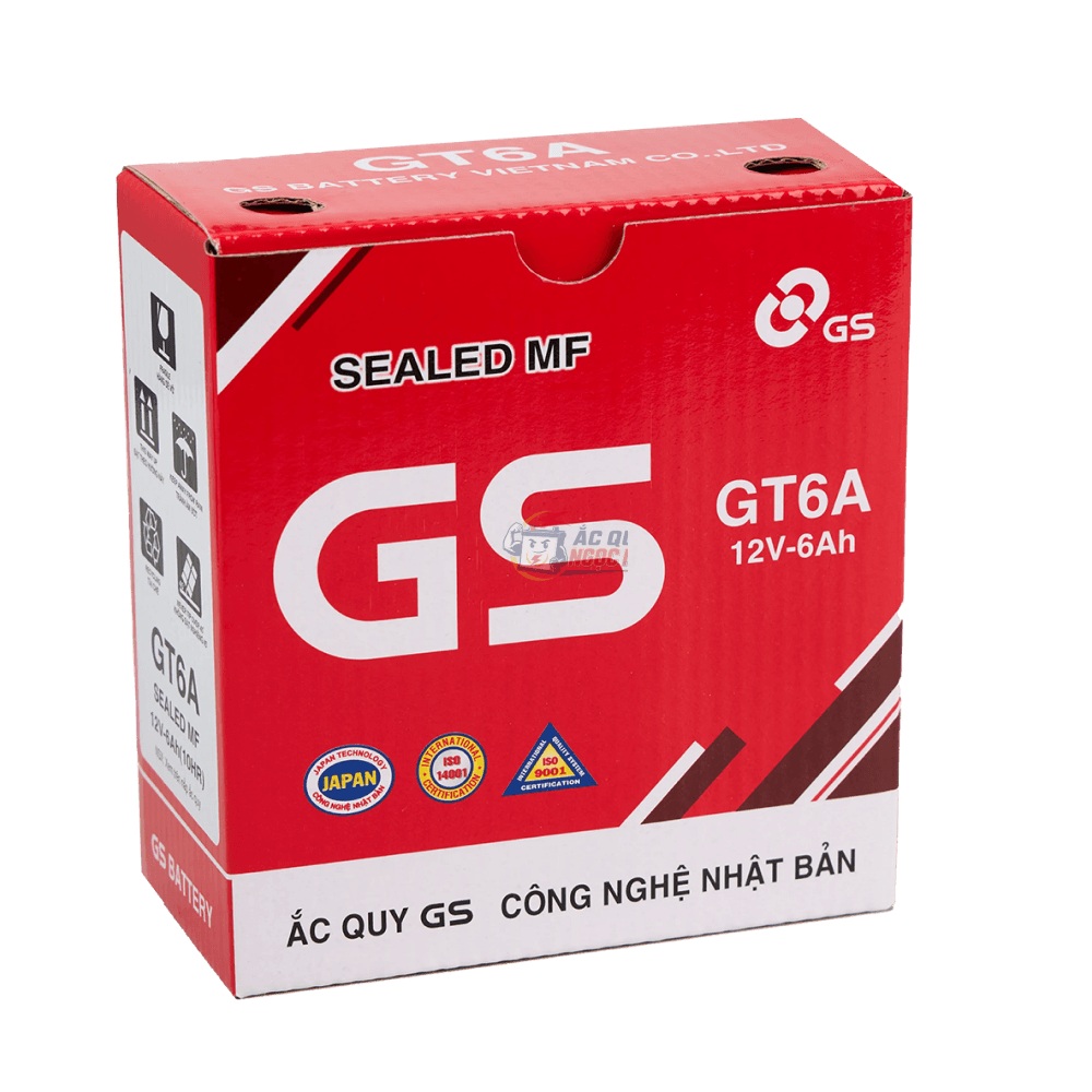 Bình ắc quy GS GT6A 12V 6Ah cho xe máy